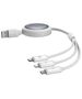 Baseus Data Cable USB to Type-C, Lightning, Micro-USB, 100W, 1.1m - Baseus Free 2 Draw (P10368700211-02) - Moon White 6932172656409 έως 12 άτοκες Δόσεις