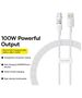 Baseus USB to Type-C cable, Super Fast Charging 100W, 1m - Baseus Gem (P103737300222211-00) - Moon White 6932172658731 έως 12 άτοκες Δόσεις