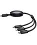 Baseus Data Cable USB-C to Type-C, Lightning, Micro-USB, 100W, 1.1m - Baseus Free 2 Draw (P10368700111-04) - Cluster Black 6932172656454 έως 12 άτοκες Δόσεις