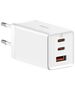 Baseus 3in1 EU Charger, 65W, Type-C Cable - Baseus GaN5 Pro (CCGP120202) - White 6932172617516 έως 12 άτοκες Δόσεις