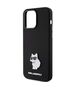 Original Case APPLE IPHONE 15 PRO MAX Karl Lagerfeld Silicone Choupette Metal Pin (KLHCP15XSMHCNPK) black 3666339166380