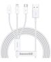 USB cable 3in1 Baseus Superior Series, USB to micro USB / USB-C / Lightning, 3.5A, 1.2m (white) 6953156205536