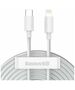 Baseus Type-C to Lightning Data Cable 20W, 480Mbps, 1.5m (set 2) - Baseus Simple Wisdom (TZCATLZJ-02) - White 6953156230323 έως 12 άτοκες Δόσεις