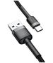 Baseus Cablu USB la Type-C, Fast Charge, 3A, 480Mbps, 0.5m - Baseus Cafule (CATKLF-AG1) - Gray / Black 6953156278189 έως 12 άτοκες Δόσεις