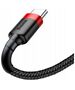 Baseus Cablu USB to Type-C, Fast Charge, 3A, 480Mbps, 0.5m - Baseus Cafule (CATKLF-D91) - Red / Black 6953156278271 έως 12 άτοκες Δόσεις