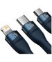 Baseus Data Cable 3in1, USB, 100W, 1.2m - Baseus Flash Series 2 (CASS030003) - Blue 6932172608729 έως 12 άτοκες Δόσεις