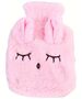 Rubber Hot Water Bottle in Pink Cover 5904161140740