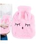 Rubber Hot Water Bottle in Pink Cover 5904161140740