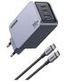 Ugreen Nexode Pro 100W wall charger, GaN, USB + 2x USB-C (gray) 6941876228744