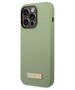 Original Case IPHONE 14 PRO MAX Guess Hard Case Silicone Logo Plate MagSafe green 3666339070496