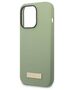 Original Case IPHONE 14 PRO MAX Guess Hard Case Silicone Logo Plate MagSafe green 3666339070496