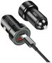 XO car charger TZ11 PD QC 20W 1x USB 1x USB-C black + cable USB-C - Lightning 6920680876013