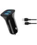 XO car charger TZ10 2x USB 2,4A black + Lightning cable 6920680875924