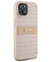 DKNY case for iPhone 15 Plus 6,7&quot; DKHCP15MPRTHSLP pink HC PU repeat texture pattern w tonal stripe 3666339260682