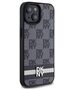 DKNY case for iPhone 15 Plus 6,7&quot; DKHCP15MPCPTSSK black HC PU checkered pattern w printed stripes 3666339263201