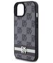 DKNY case for iPhone 15 Plus 6,7&quot; DKHCP15MPCPTSSK black HC PU checkered pattern w printed stripes 3666339263201