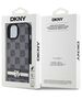 DKNY case for iPhone 15 Plus 6,7&quot; DKHCP15MPCPTSSK black HC PU checkered pattern w printed stripes 3666339263201