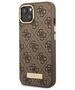 Guess case for iPhone 14 Pro 6,1&quot; GUHMP14LU4GPRW brown HC Magsafe 4G PU Logo Plate 3666339069926