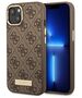 Guess case for iPhone 14 Pro 6,1&quot; GUHMP14LU4GPRW brown HC Magsafe 4G PU Logo Plate 3666339069926