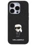 Karl Lagerfeld case for iPhone 15 Pro Max 6,7&quot; KLHCP15XGKNPSK black hardcase Fixed Glitter Ikonik Logo Metal Pin 3666339165420