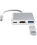 Adapter 3in1 Hub USB-C to USB-C + USB 3.0 + HDMI 4K silver 5904161139010