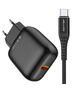 18W 3.1A USB Wall Charger JELLICO C32 Quick Charge 3.0 + USB-C TYPE C cable black 6973771101501