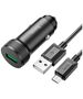 Car charger 18W 1x USB QC3.0 + Cable 1x USB - Micro USB Hoco Z49A black 6931474795700