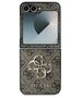 Guess case for Samsung Galaxy Z Flip6 GUE003739 brown 4G Metal Logo 3666339313142