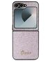 Guess case for Samsung Galaxy Z Flip6 GUE003747 pink 4G Glitter Script 3666339322717