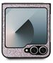 Guess case for Samsung Galaxy Z Flip6 GUE003747 pink 4G Glitter Script 3666339322717