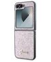 Guess case for Samsung Galaxy Z Flip6 GUE003747 pink 4G Glitter Script 3666339322717