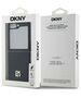 DKNY case for Samsung Galaxy Z Flip6 DK000221 black Plain Leather Metal Stack Logo 3666339322960