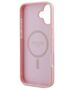 Original Case IPHONE 16 PLUS Guess Hardcase Grained Gold Ring MagSafe (GUHMP16MPGHSMMP) pink 3666339303969