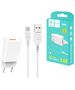 Wall Charger 12W 2.4A + Cable USB - USB-C Denmen DC01 white 6973224870305