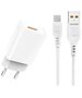 Wall Charger 12W 2.4A + Cable USB - USB-C Denmen DC01 white 6973224870305