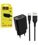 Charger 12W 2.4A + USB - USB-C cable Denmen DC01 black 6973224873849