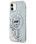 Original Case IPHONE 11 / XR Karl Lagerfeld Hardcase Liquid Glitter Choupette Head MagSafe (KLHMN61LGCHSGH) transparent 3666339285623