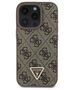 Original Case IPHONE 16 PRO Guess Hardcase Leather 4G Triangle Strass MagSafe (GUHCP16LP4TDPW) brown 3666339327422