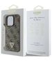 Original Case IPHONE 16 PRO Guess Hardcase Leather 4G Triangle Strass MagSafe (GUHCP16LP4TDPW) brown 3666339327422