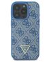 Original Case IPHONE 16 PRO Guess Hardcase Leather Metal Logo Strass Crossbody + Smycz (GUHCP16LP4TDSCPB) blue 3666339328702