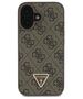 Original Case IPHONE 16 PLUS Guess Hardcase Leather 4G Triangle Strass MagSafe (GUHCP16MP4TDPW) brown 3666339327415