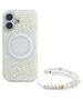 Original Case IPHONE 16 Guess Hardcase IML Flowers Allover Electro With Pearl Strap MagSafe (GUHMP16SHCPOFPH) white 3666339299453