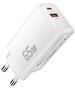 Essager Wall charger USB-C+USB-A 65W Essager GaN (white) 068975  ECTAC-RYB02-Z έως και 12 άτοκες δόσεις 6971958730285