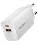 Essager Wall charger USB-C+USB-A 65W Essager GaN (white) 068975  ECTAC-RYB02-Z έως και 12 άτοκες δόσεις 6971958730285