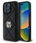 Original Case IPHONE 16 PRO DKNY Quilted Stack Logo (DKHCP16LPQDSLK) black 3666339333485