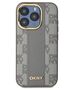 Original Case IPHONE 15 PRO DKNY Hardcase Leather Checkered Mono Pattern MagSafe (DKHMP15LPCPVSLE) beige 3666339259990