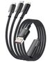 Essager USB-A 3in1 cable, Essager, EXCMTL-JJ01-P, USB-C/Lightning/Micro, 100W, 1.2m (black) 066668  EXCMTL-JJ01-P έως και 12 άτοκες δόσεις 6971958731442