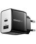 Essager Wall charger, Essager, ECT33W-LJB01-Z, GaN, 1xUSB-A, 1xUSB-C, 33W (black) 066676  ECT33W-LJB01-Z έως και 12 άτοκες δόσεις 6971958732463