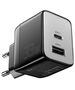 Essager Wall charger, Essager, ECT33W-LJB01-Z, GaN, 1xUSB-A, 1xUSB-C, 33W (black) 066676  ECT33W-LJB01-Z έως και 12 άτοκες δόσεις 6971958732463