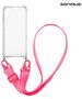 Θήκη Σιλικόνης με Strap Sonique Armor Clear Apple iPhone 7 / iPhone 8 / iPhone SE 2020 / iPhone SE 2022 Φουξ 5201101882716